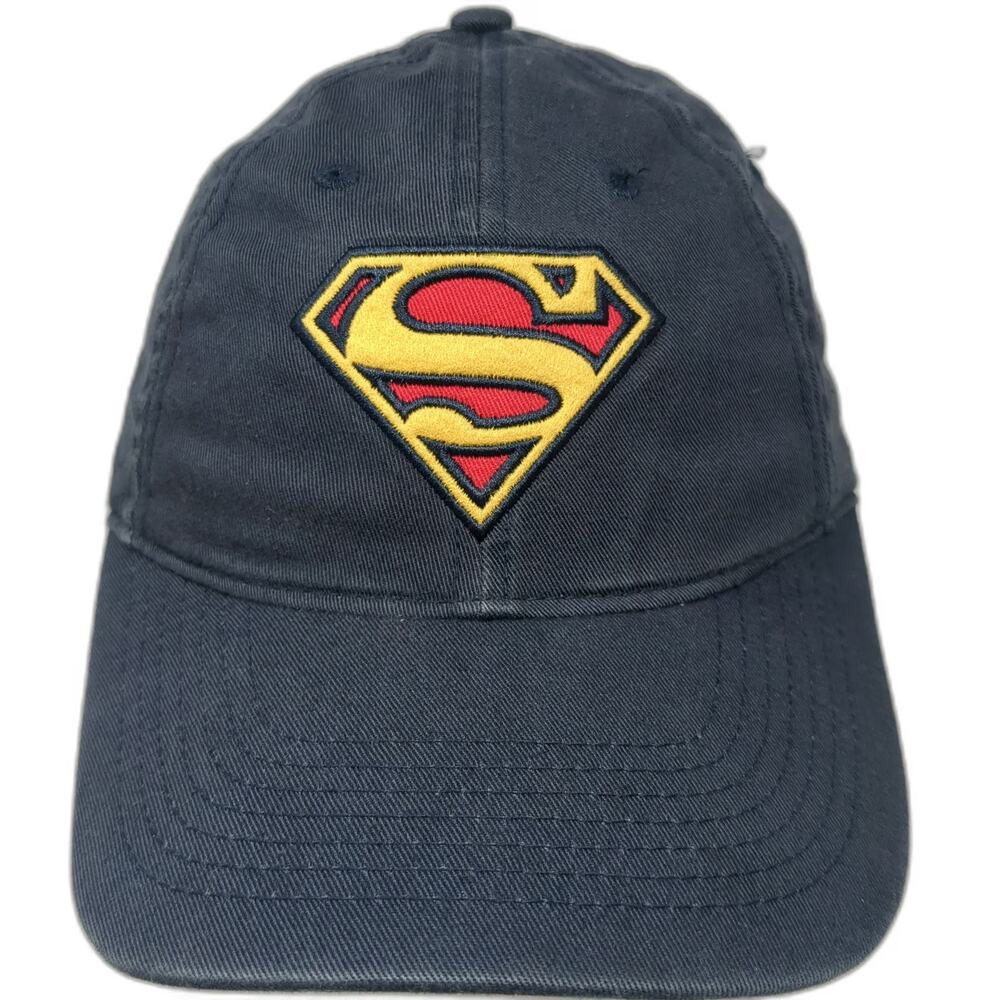 Superman Baseball Cap Blue One Size Man of Steel Embroidered Strapback Hat Logo